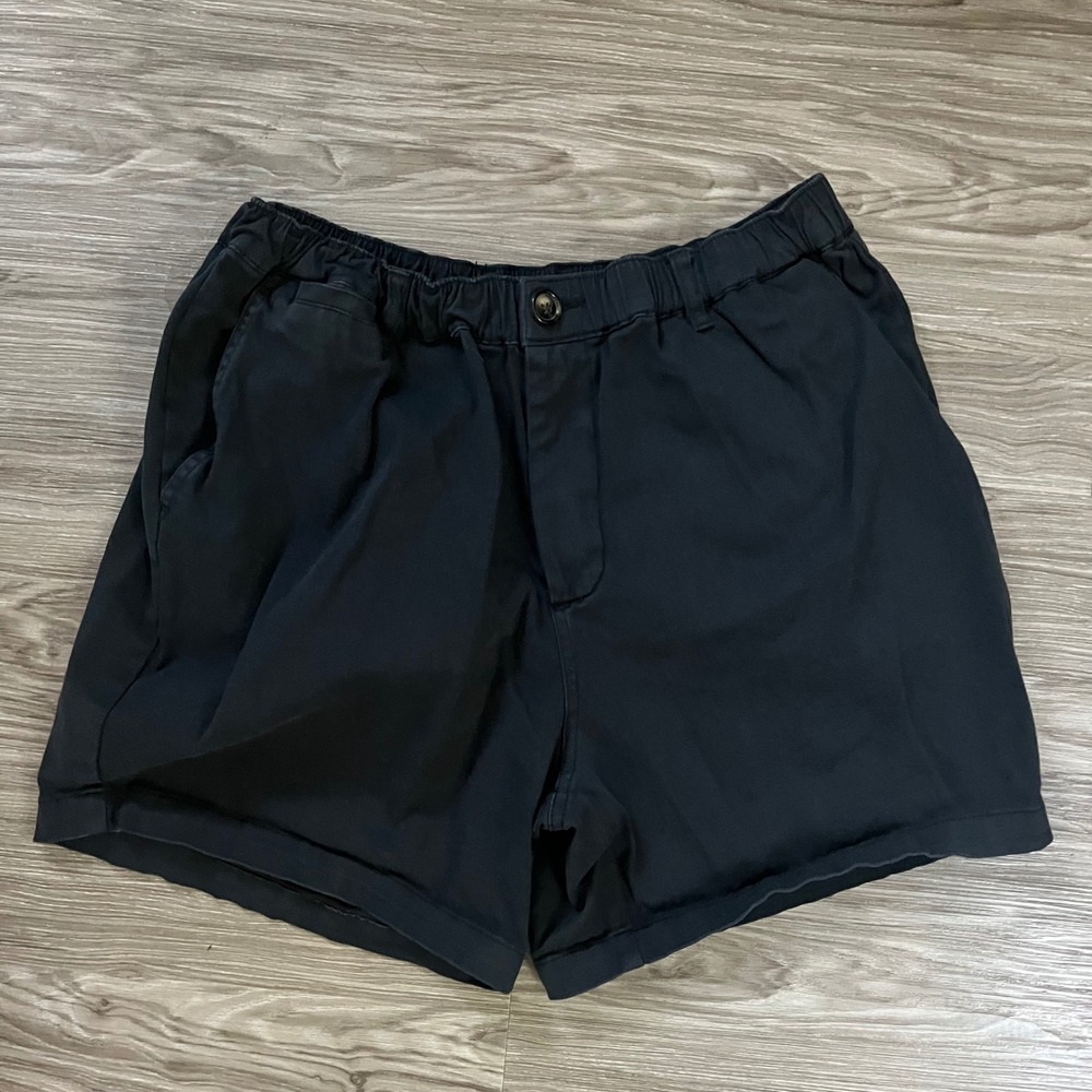Cove USA Mens Black Elastic Waist Everyday Shorts Size 34 5 Inch Inseam